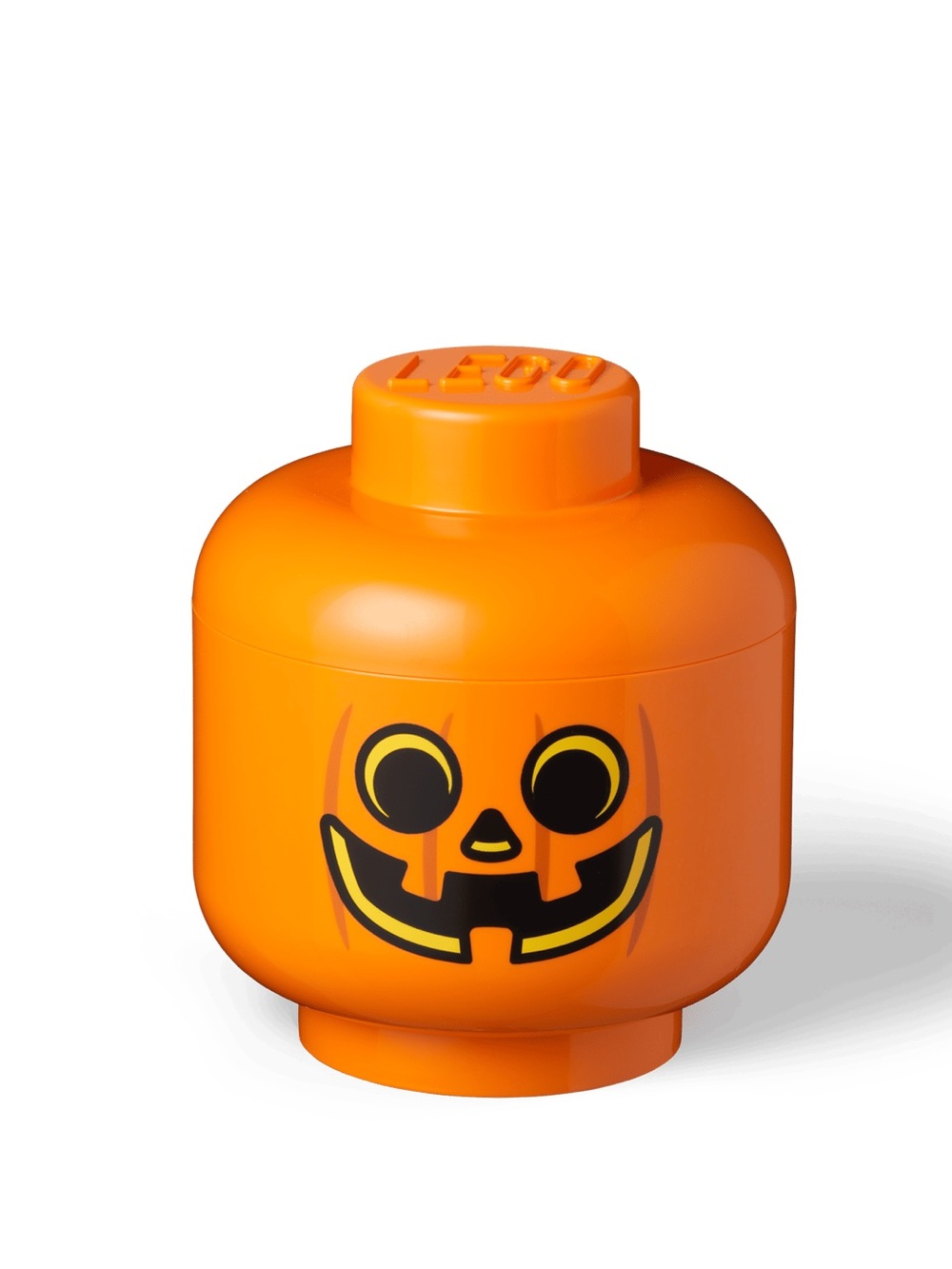 Lego Orange LARGE Jack-O'-Lantern Minifigure Head Storage, NEW